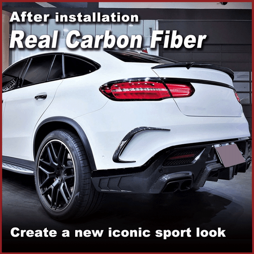 For Benz C292 GLE450 GLE63 Coupe 16-19 Real Carbon Rear Bumper Canards Fins - Bild 3 von 11