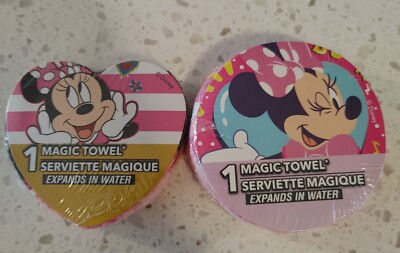 Set of 2 Disney Minnie Mouse Magic Towels RARE HTF 2 Disneyland Mickey C