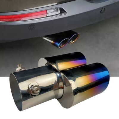 Car Universal Exhaust Tip Pipe Rear Tail Throat Muffler Stainless Steel Straight