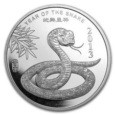 1 oz Silver Round - APMEX (2013 Year of the Snake) - Sealed