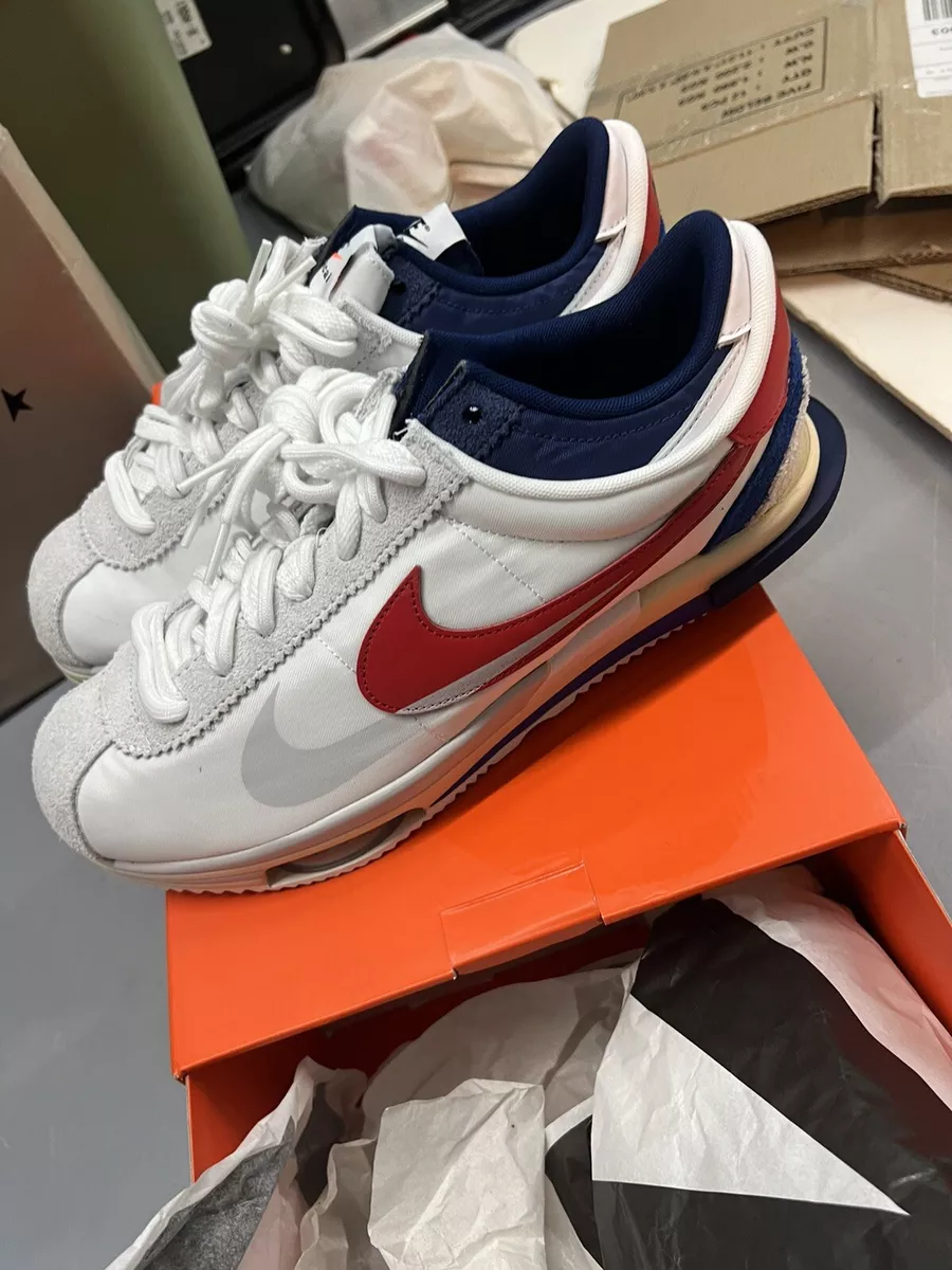 Size 11.5 - Sacai x Nike Zoom Cortez SP OG White /Red / Royal - DQ0581-100  DS