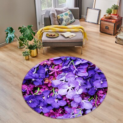 3D Purple Flower ZHUA2625 Game Non Slip Rug Mat Photo Carpet Zoe
