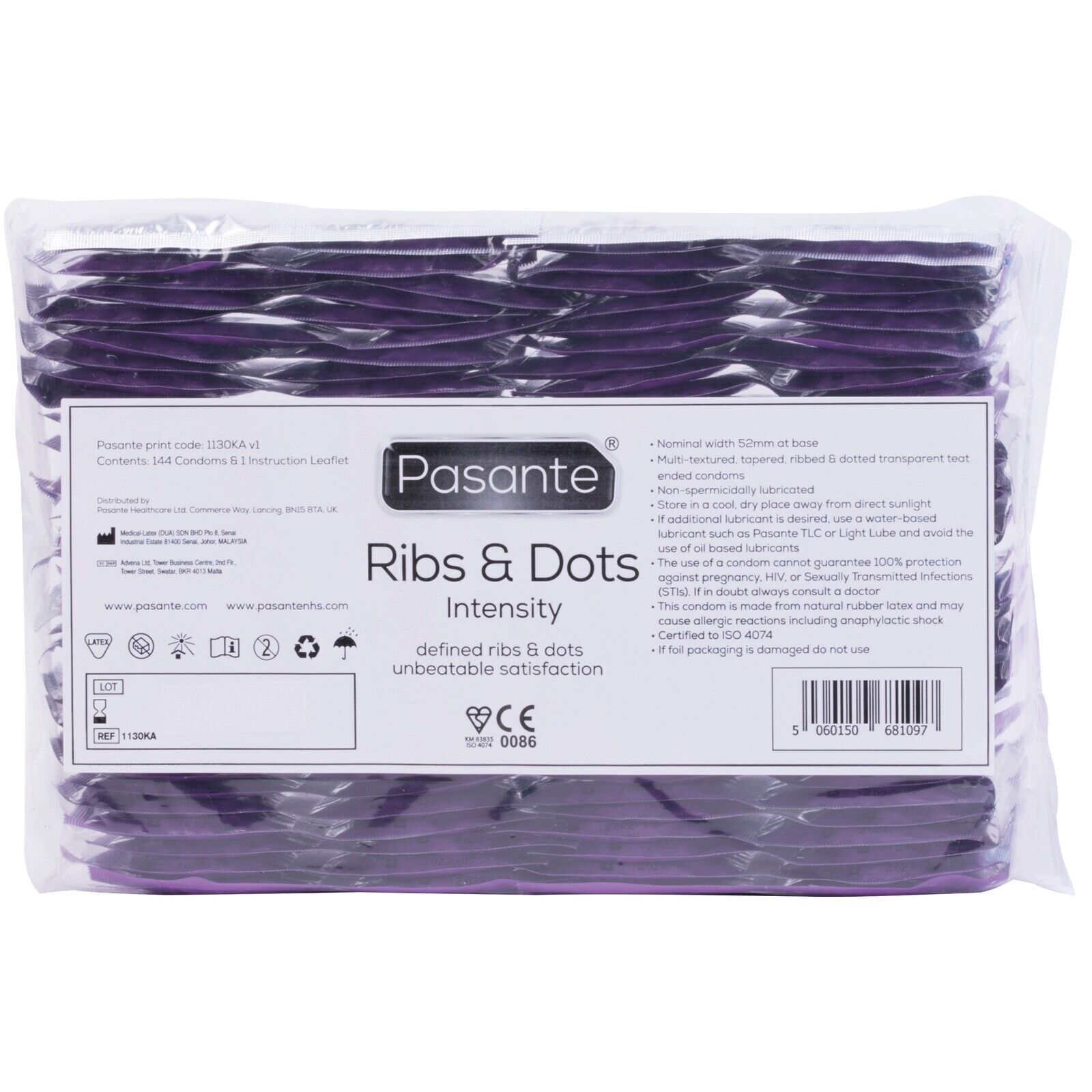Préservatifs Pasante Trim - Lot De 72 Ou 144, Plus Petits, Lubrifiés, Latex, Neufs