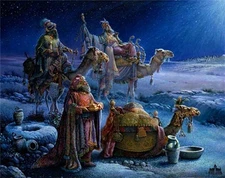 And Wise Men Came Bearing Gifts Tom duBois Religious Christmas Art Print 9x12 💖