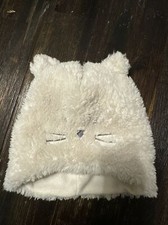 NWT Baby Gap Sherpa Cat White Winter Hat Xs/s 6-12-18-24 Months