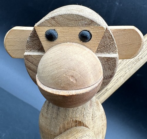 Vintage Kay Bojesen Style Teak Wood Hanging Monkey Japan MCM - Picture 3 of 17