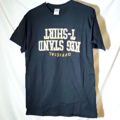 Vintage Gildan Keg Stand T Shirt Written Upside Down College Party Medium  Frat