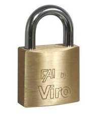 LUCCHETTO CATENACCIO DI SICUREZZA AD ARCO IN OTTONE VIRO + 2 CHIAVI