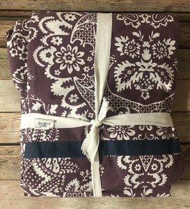 Pottery Barn Queen Full Elaine Duvet Cover Lavender Blue Cotton Pb