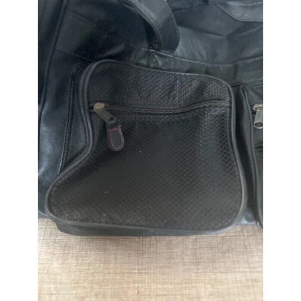 Bolso de Lona Wilson Vintage Cuero Negro Gimnasio Viaje Equipaje de Mano Negro Foto 4 de 4