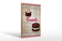 Holzschild Rezept 20X30 Cm Brownie Zutaten 250G Butter Deko Schild Wooden Sign