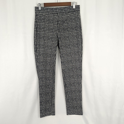Michael Kors Black/White Houndstooth Flat Front Classic Dress Pants Sz M