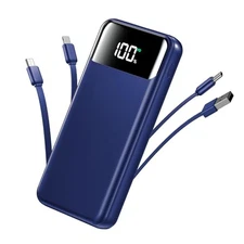 50000mAh Portable Charger with Built-in Cables, 22.5W Fast Charging for Travel