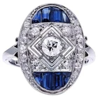 3Ct Art Deco Vintage Style Lab Created Diamond Engagement 14K White Gold FN Ring