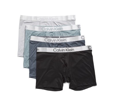 NWT Calvin Klein.  Men 4 Pack. Microfiber Boxer Brief. Grey. MSRP $54.50