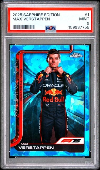 2025 Topps Chrome Formula 1 Sapphire edition Max Verstappen PSA 9 Mint
