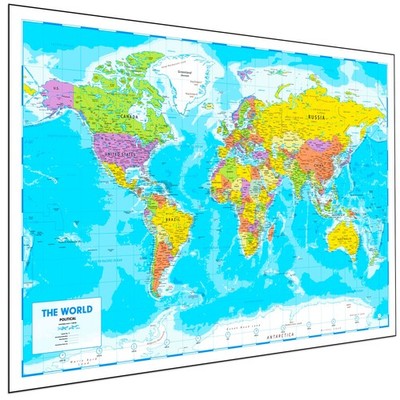 Weltkarte Poster für Wand - 84 x 60 cm 2026 große Weltkarte Wandbild Atlas 
