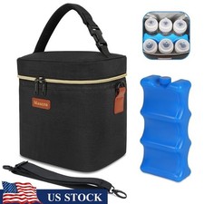 Insulated Baby Bottle Tote Bag W/ Ice Pack Breast Milk Storage  Travel New