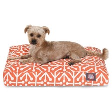 Orange Aruba Small Rectangle Indoor Outdoor Pet Dog Bed With Removable Washab...