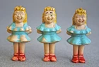 3 Vintage 1950s Marx Sparkle Plenty Dick Tracy Comics Plastic Figure - 1.25"