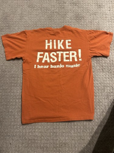 Vintage Appalachian Trail T-shirt Size Medium Hiking Outdoors Orange Y2K Gildan