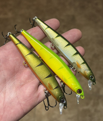 (Lot of 3) Custom Painted Shadow Rap 11 CLONES- Jerkbait - Shallow- DDS fishing