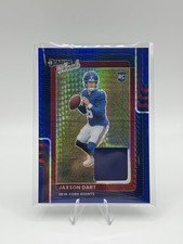 2025 Donruss Optic - Donruss Threads Jaxson Dart #DTBH-JDT Blue Hyper (MEM,RC)