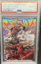 Elly De La Cruz 2024 Topps Chrome Update SP Celebracion 88/99 Reds 