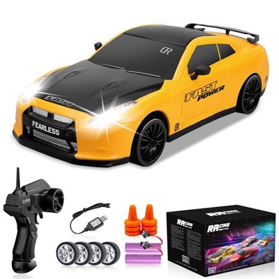 YUAN PLAN 1 24 RC Drift Car Yellow Remote Control Racing Toy with Rechargeabl...
