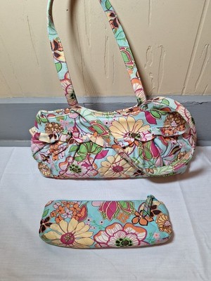VERA BRADLEY PURSE HANDBAG 100% SILK TROPICAL FLORAL LISA B