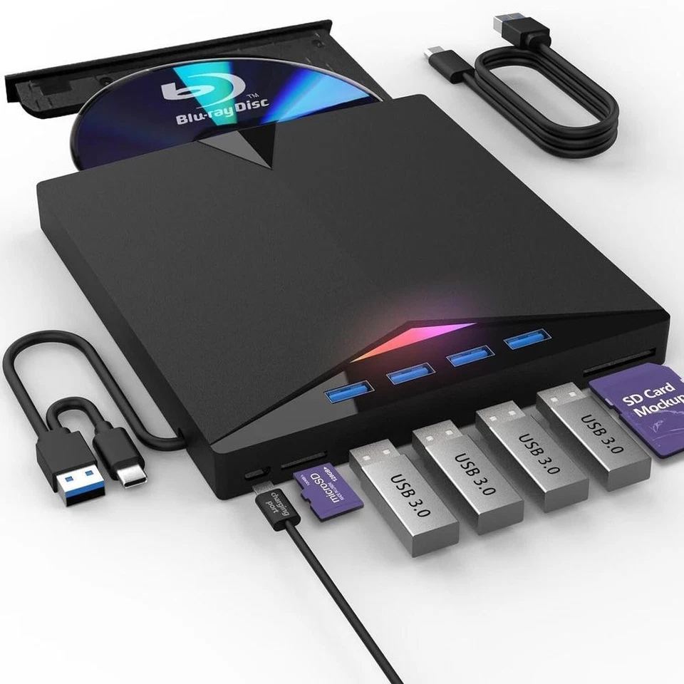 External USB 3.0 Type-C Blu-ray Drive for CD DVD Read/Write - Image 4 of 4