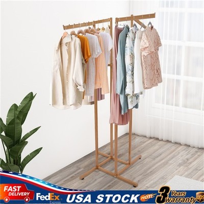 For Clothing Stores 4 Way Adjustable Clothing Display Rack Gold Clothes Rack US