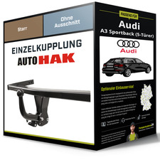 Starre Anhängerkupplung für AUDI A3 Sportback (5-Türer) 19- Typ 8YA Auto Hak NEU