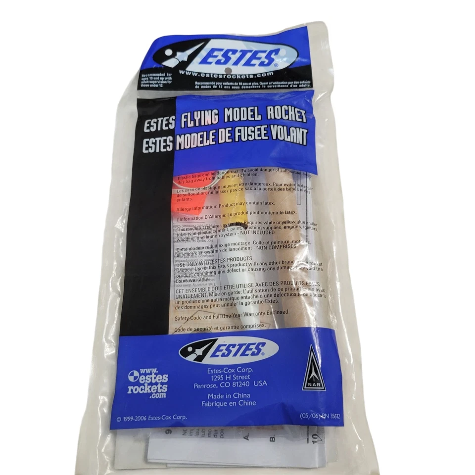 ESTES Wizard Flying Model Rocket Kit 1292 Beta Series New Sealed  - Image 2 of 2