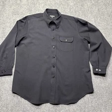 J Peterman Shirt Mens XL Navy Blue Nautical Wool USA Made 100% Wool VTG