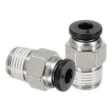 2Pcs NPT Male 4mm Tube OD x 1/8" NPT Thread Push to Connect Fittings Black