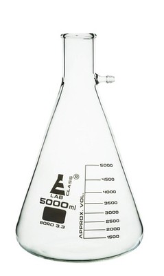 EISCO Filtering Flask, 5000mL - Heavy Walled Borosilicate Glass & Integral... 