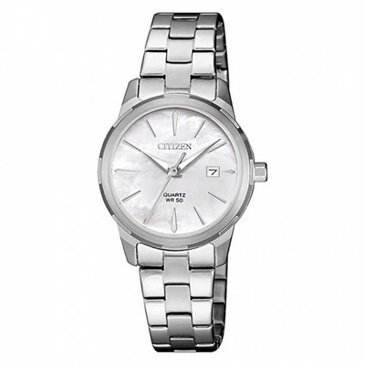 Citizen Damenuhr EU6070-51D Armbanduhr Silber Uhr Datum Perlmutt