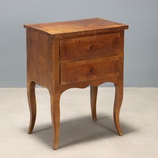 Comodino Barocchetto Antico Noce Bois de Rose Italia XVIII Secolo Originale