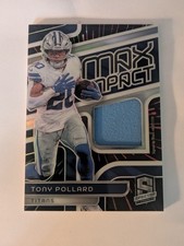 2024 Panini Spectra Max Impact Tony Pollard Patch Hyper Prizm /75 SP Titans