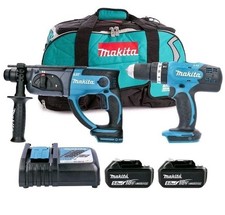 MAKITA DLX2025T DHP453 DHR202 Cordless Twin Kit 2 x 5.0ah BL1850 & DC18RC