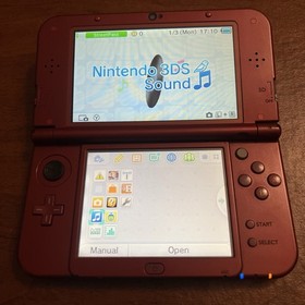 "New" Nintendo 3DS XL TOP IPS - Red Console 4GB W/ Charger Tested Works