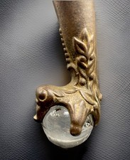 Antique Brass Gargoyle Zero Claw And Glass Ball Furniture Foot