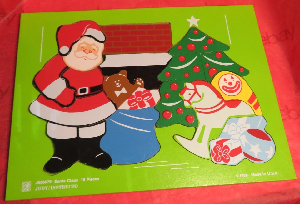 Judy Instructo 1988 Santa Claus Puzzle Vintage Complete 18 Pc J606079 Complete - Image 2 of 4