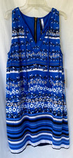 KENSIE..BLUE..FLORAL  STRIPED..V-NECK..SHEATH..EXPOSED ZIPPER..DRESS..NWT 89
