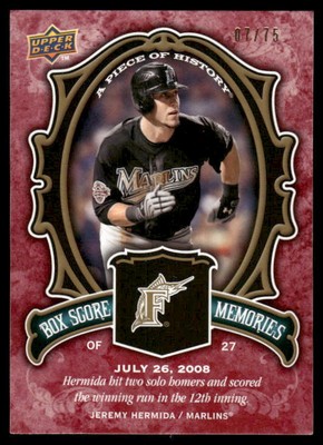 2009 Upper Deck #BSM-JH Jeremy Hermida Box Score Memories Red