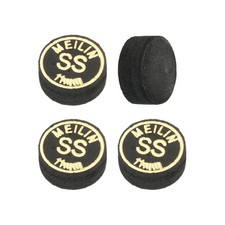 4Pcs 11mm Pool Cue Tips Super Soft Laminated Glue-on Billiard Stick Tips, Black