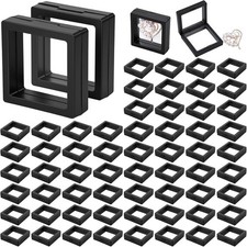 60 Pcs 3D Floating Display case Jewelry Storage Box Coin Frame Display Holder...