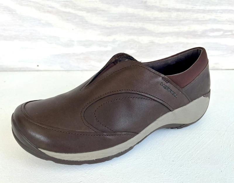 merrell encore qf2 leather slip on comfort hiking walking shoes