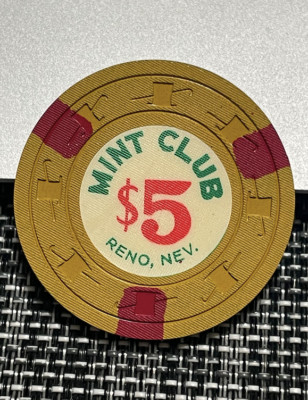 Mint Club Reno SHARP $5 MINT CLUB CASINO CHIP POKER CHIP RENO NEVADA GAMBLING TOKEN | eBay
